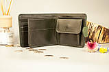 Жіночий шкіряний гаманець зелений з тисненням Етно, фото 4