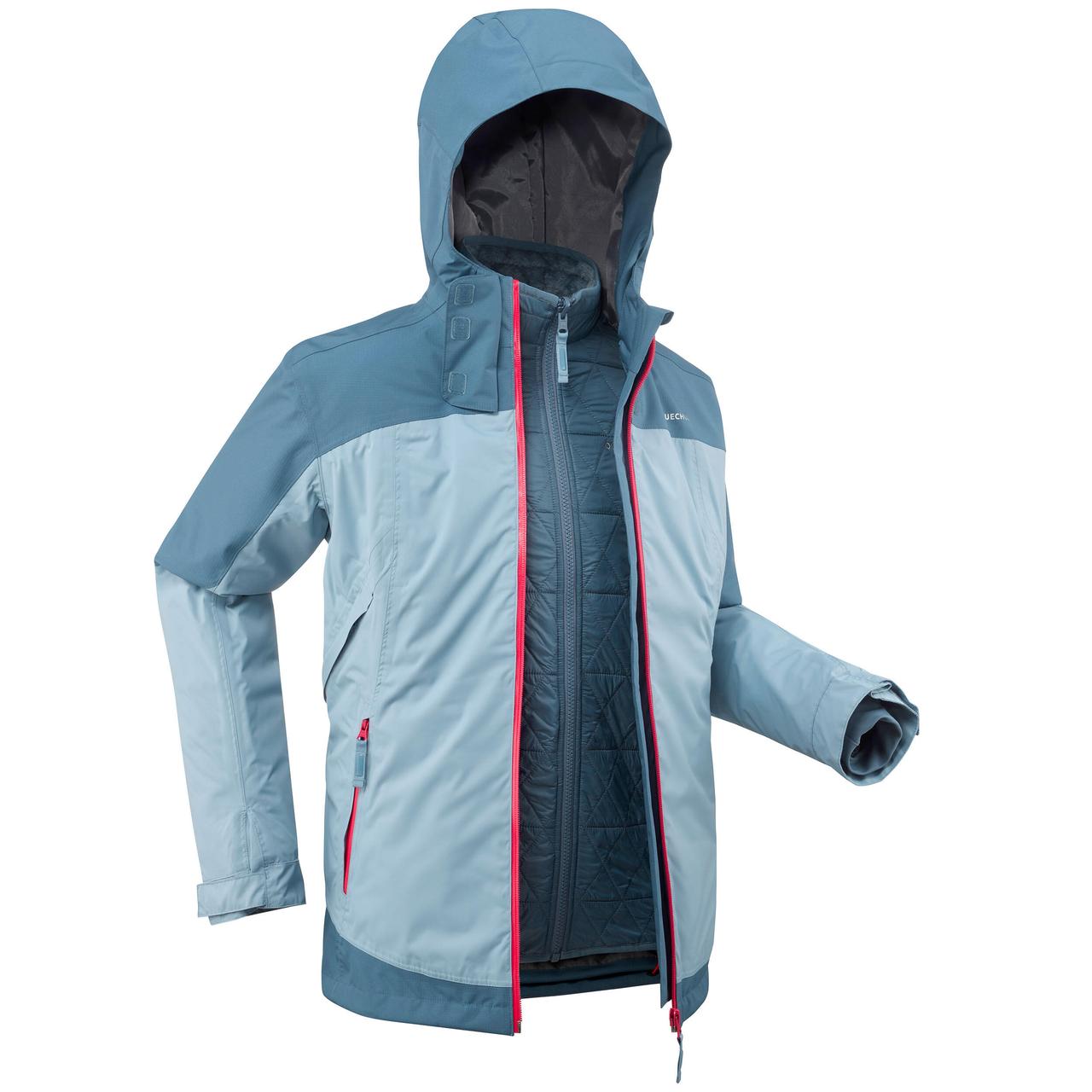 Куртка SH500 X-Warm для зимового туризму 3 в 1 - для дітей від 7 до 15 років - 7-8 р 123-130 см