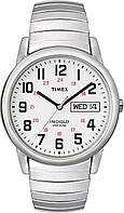 Silver-Tone/White Часы Timex Men's Easy Reader Day-Date Expansion Band Watch