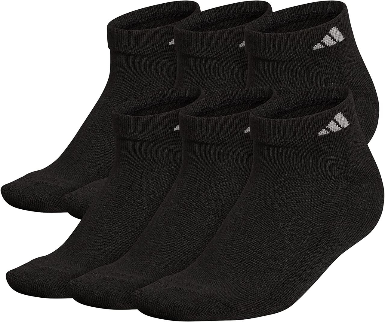 Medium Black/Aluminum 2 Жіночі спортивні шкарпетки adidas із м’якою ковзанням і компресією арки (6 пар)