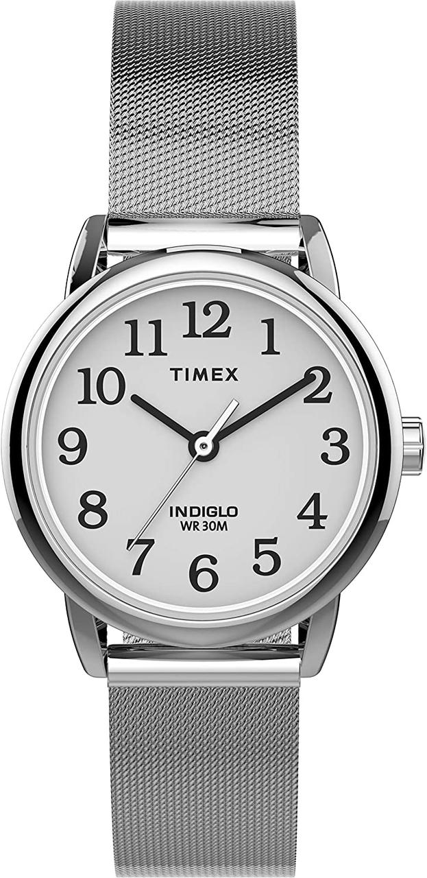 White Silver-Tone Жіночий годинник Timex Easy Reader 25 мм