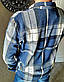 Класна синя чоловіча сорочка у велику клітку на ґудзиках., фото 3