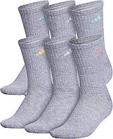 Medium Grey/Bliss Pop/Clear Mint adidas Женские спортивные носки с компрессией свода стопы (6 пар)