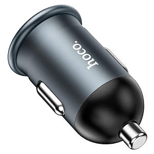 АЗП Hoco Z43 Mighty single port QC3.0 car charger Metal Gray, фото 3