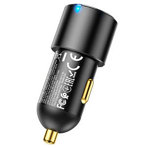 АЗП Hoco NZ6 PD45W 3-port ( 2C1A ) car charger Black, фото 3
