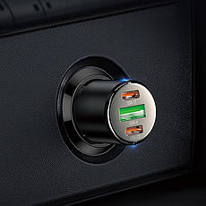АЗП Hoco NZ6 PD45W 3-port ( 2C1A ) car charger Black, фото 4