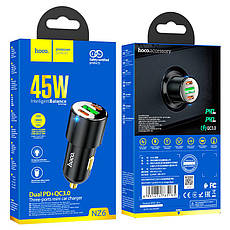 АЗП Hoco NZ6 PD45W 3-port ( 2C1A ) car charger Black, фото 5