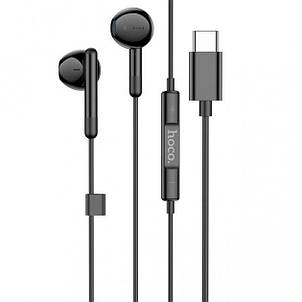 Навушники Hoco M93 Type-C Joy wire-controlled digital earphones with microphone Black, фото 1