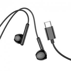 Навушники Hoco M93 Type-C Joy wire-controlled digital earphones with microphone Black, фото 3