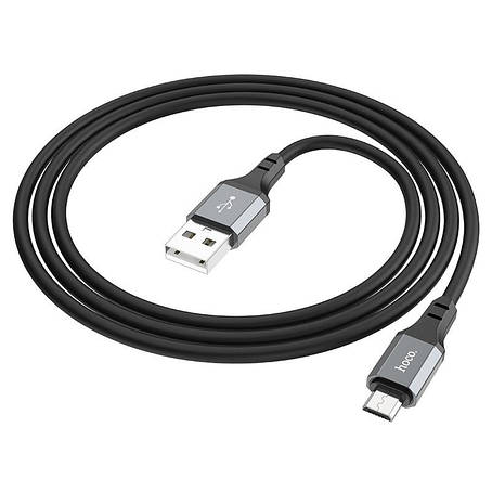 Кабель Hoco X86 Micro Spear silicone charging data cable Black, фото 1