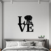Панно Love Курцхаар 20x23 см - Картини та лофт декор з дерева на стіну.