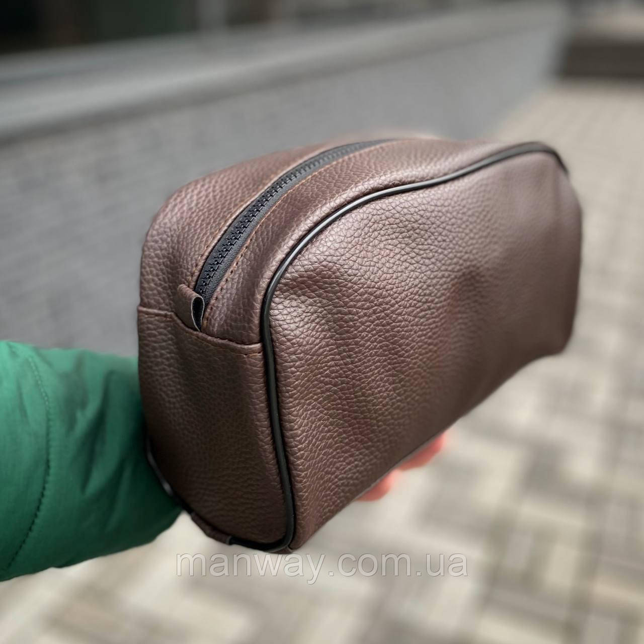 Чоловіча коричнева косметичка органайзер Nesser Brown Factura