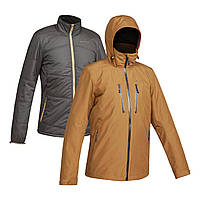 Куртка мужская Travel 500, 3 в 1, температура комфорта -10°C Коричневая - 2XL