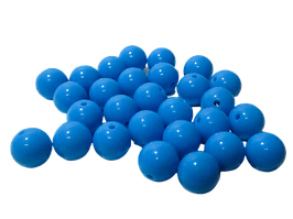Намистини Finding Куля круглі глянсовий Блакитний 14 мм діаметр Ціна за 1 штук
