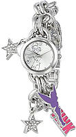 Disney Women's TK2023 Tinkerbell Silver Sunray Dial Charm Bracelet Watch
