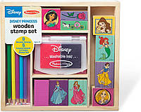 Disney Princess Мелисса Даг Набор деревянных штампов с принцессами Диснея: 9 штампов, 5 цветных карандаше