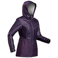 Куртка жіноча SH100 WARM для туризму водонепроникна фіолетова - L