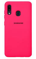 Силиконовый чехол защитный "Original Silicone Case" для Samsung A20 2019 (A205) розовый
