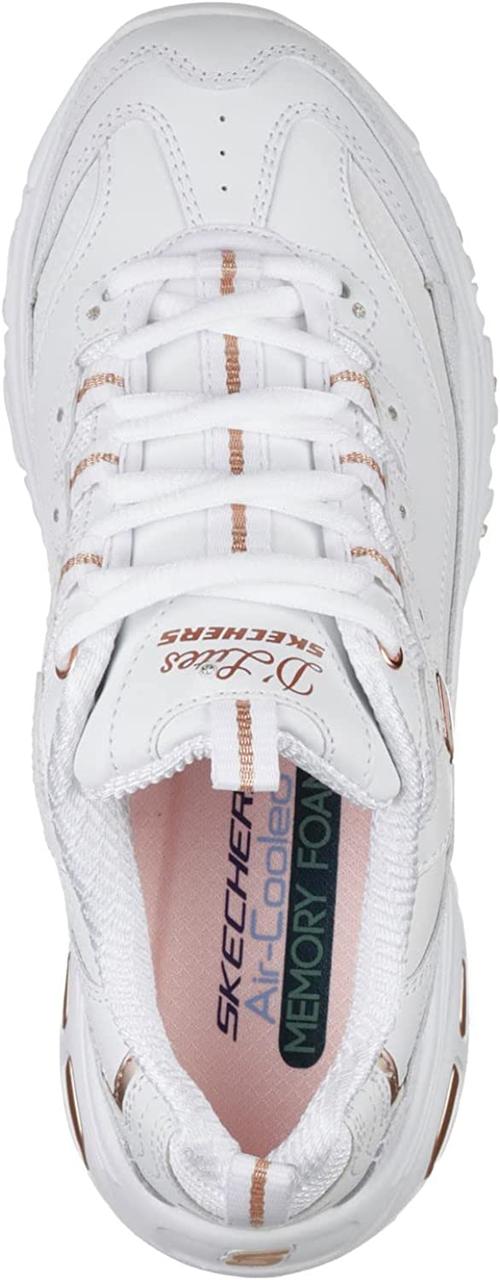 White skechers sales with roses