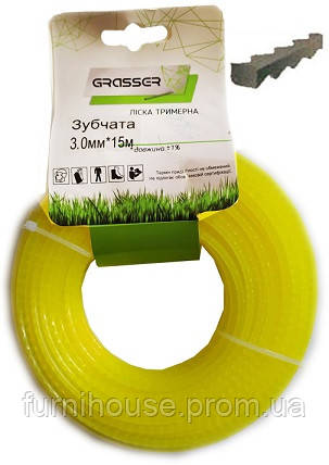 Купить Леска для триммера "Зубчатая" 3,0 мм × 15м, Grasser, цена 113 ...