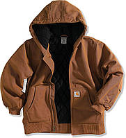 X-Small Carhartt Brown Куртка Carhartt Baby Boys Active со стеганой фланелевой подкладкой