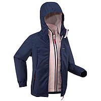 Куртка SH100 Warm 3 в 1 для туризму - для дітей від 7 до 15 р. водонепроникна синя - 7-8 р 123-130 см