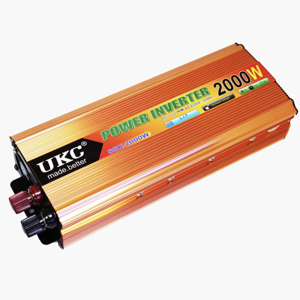 Інвертор UKC 2000W SSK Перетворювач напруги автомобільний підвищувальний DC 12V-220V