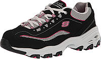 5.5 Black/Pink Женские кроссовки на шнуровке Skechers D'Lites с эффектом памяти Memory Foam