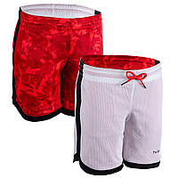 Баскетбольні шорти хлопцям/дівчатам, середня довжина, двосторонні - Білі/Червоні - 8 р 125-132 см