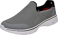 11 Light Grey Мужские кроссовки Skechers Gowalk 4 Incredible-Athletic без шнуровки, повседневные лоферы д