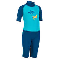Купальный костюм солнцезащитный детский синий с принтом – 2 года 83-90 см