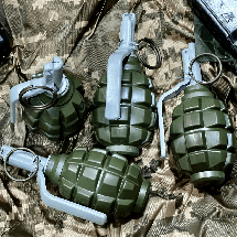 Граната тренувальна з активною чекою Ф-1 ПІРО-Ф1Г (горох) [PYROSOFT] — паковання по 8 шт (для страйкболу), фото 5