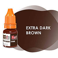 Пігмент WizArt Strong Extra Dark Brown для перманентного макіяжу брів, 5мл