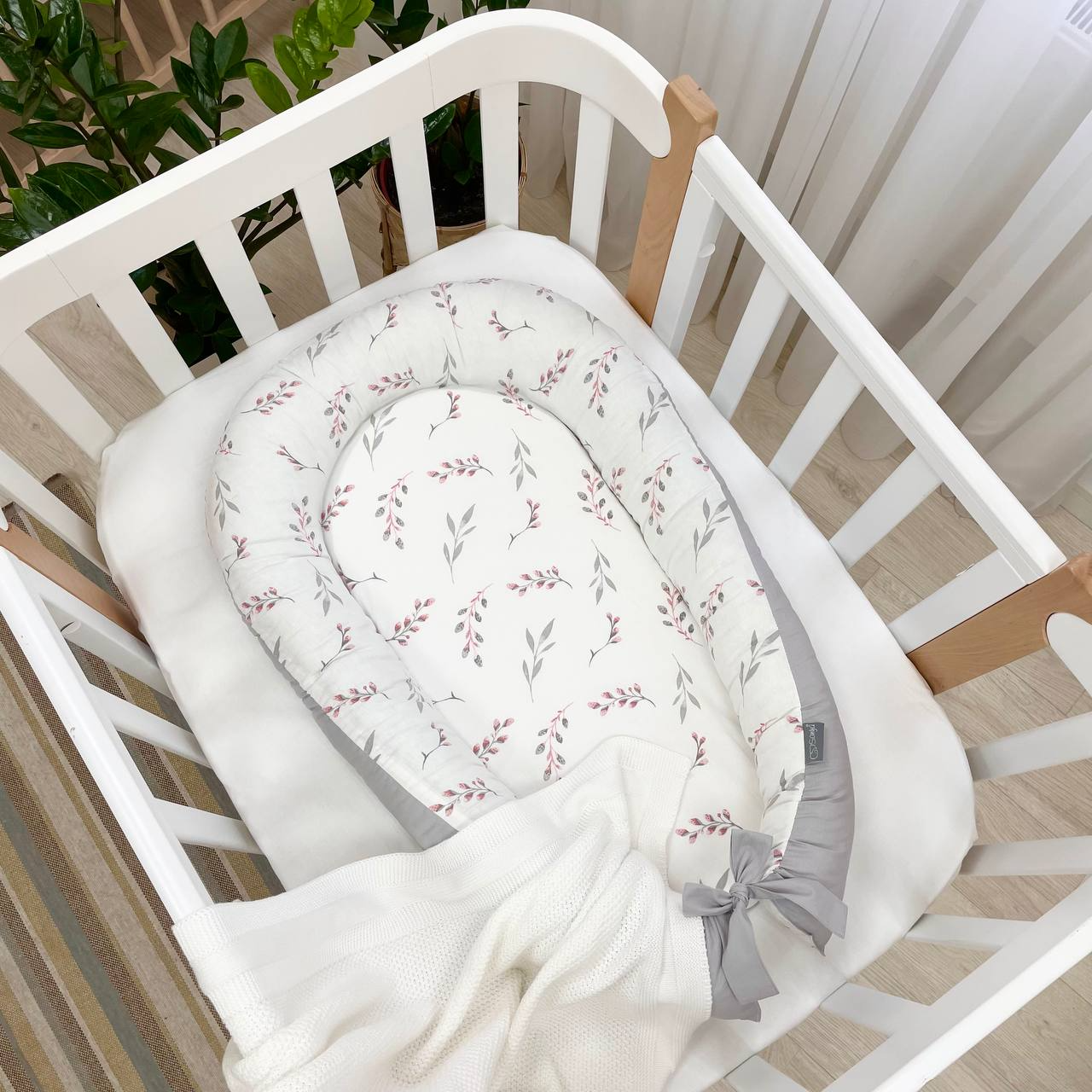 Кокон Baby Design Гілочки котики пудра, фото 1