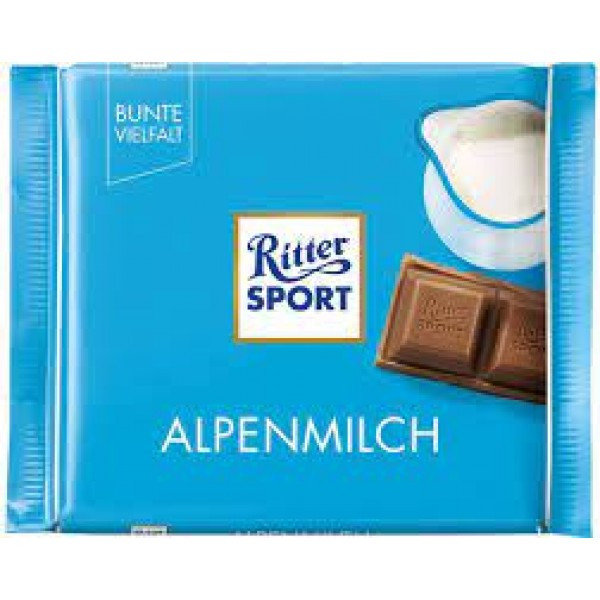 Шоколад Ritter Sport молочний із альпійським молоком 100 грам - фото 1 - id-p1773499561