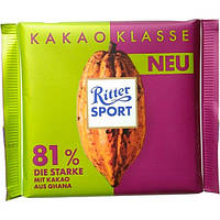 Шоколад Ritter Sport насичений темний 81% какао 100 грам