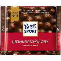 Шоколад темний Ritter Sport із цілим лісовим горіхом 100 грам