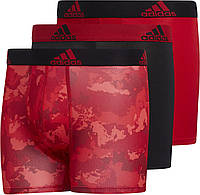 Small Scarlet Continent Camo/Black/Scarlet Спортивные трусы-боксеры Adidas Kids-Boy (3 шт. в упаковке)