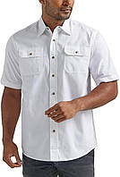 XX-Large Bright White Мужская классическая тканая рубашка с коротким рукавом Wrangler Authentics