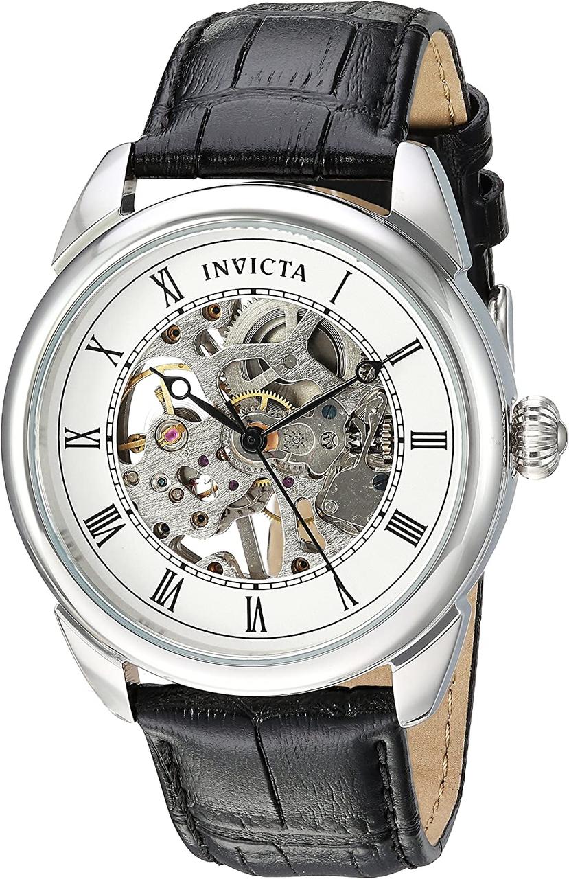 Stainless Steel Чоловічий годинник Invicta Specialty 42 мм з нержавіючої сталі та шкіри, срібло, золото,