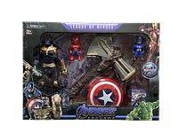 Набір Марвел: Танос та Секіра Штормбрейкер (Громсекіра) Людина павук та Капітан Америка (міні) Marvel OST