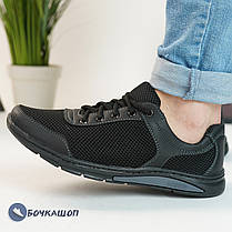 Літні чоловічі чорні кросівки з сітки, фото 4