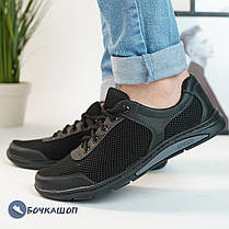 Літні чоловічі чорні кросівки з сітки, фото 5