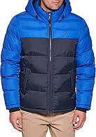 Standard 3X-Large Royal Blue Colorblock Мужская пуховая куртка с капюшоном Tommy Hilfiger