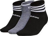 Medium Black/Grey/White adidas Женские низкие носки с 3 полосками (3 пары)
