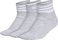 Medium Cool Light Heather/White adidas Женские низкие носки с 3 полосками (3 пары)