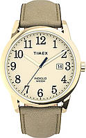 Light Gold/Cream Женские часы Timex Easy Reader Date с кожаным ремешком 38 мм