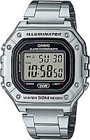 Silver Мужские классические кварцевые часы Casio W-218H-1AVCF с цифровым дисплеем