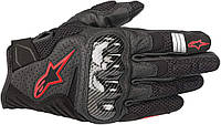 Large Black/Fluorecent Red Мужские перчатки Alpinestars SMX-1 Air v2 для мотоциклистов, черные/флуоресцен