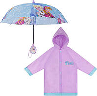 Large - Age 6-7 Light Purple Детский зонт и дождевик Disney, комплект одежды от дождя «Холодное сердце» Э